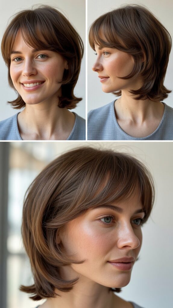 Subtle Layers With Face-Framing Bangs