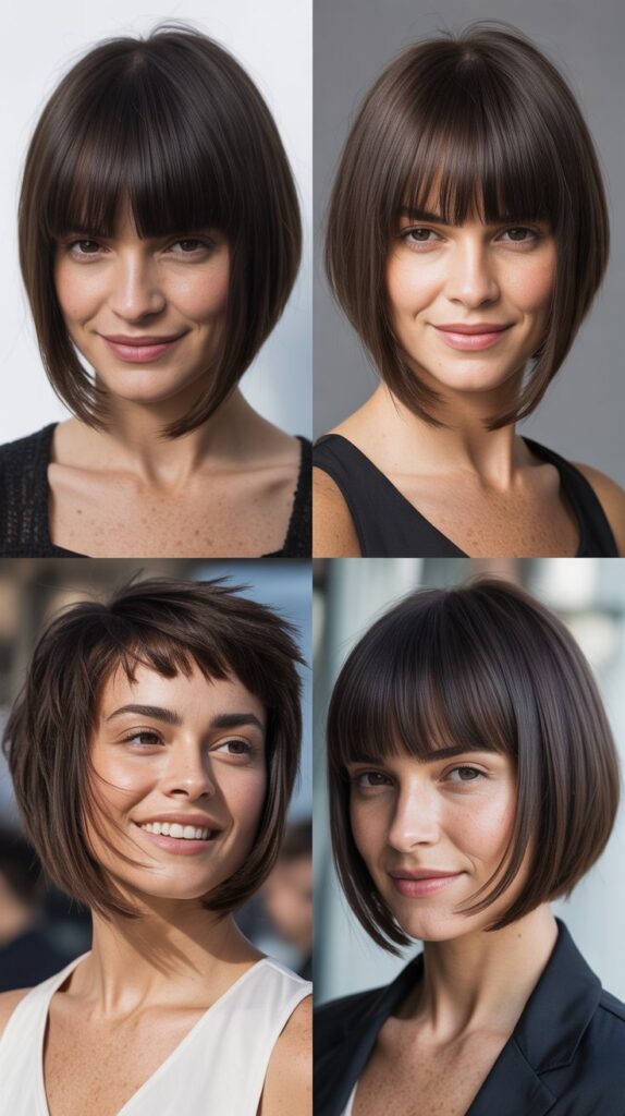 Sharp Bob With Long Pointed Bangs