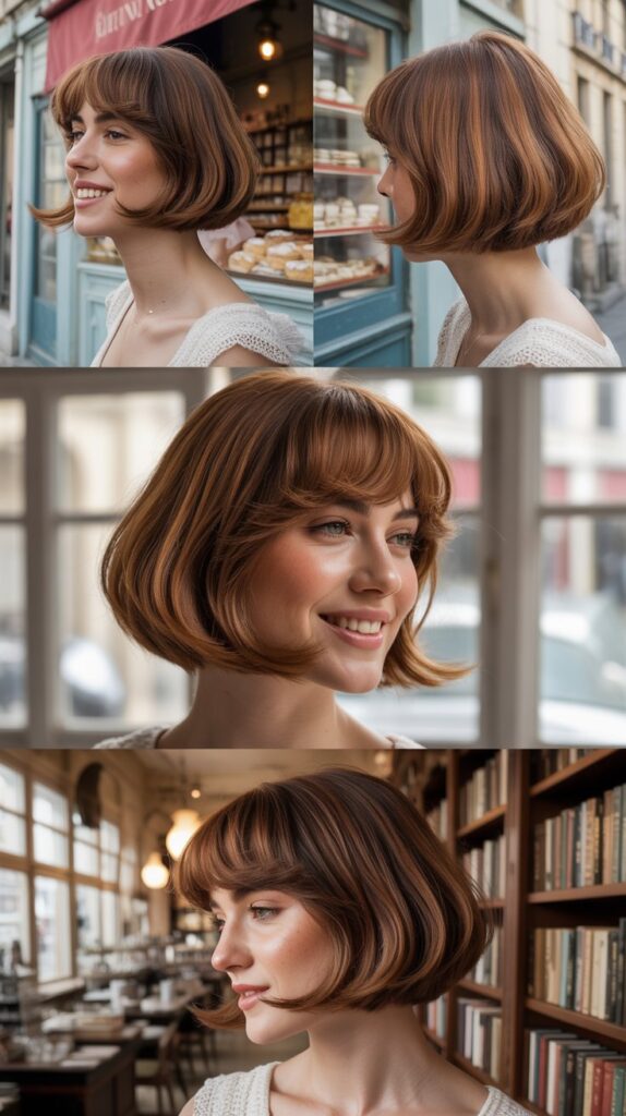 33 French-Inspired Bob Hairstyles With Fringe That Look Timeless 18 Rounded Bob With Soft Fringe