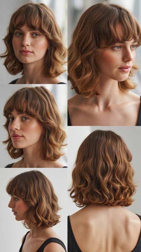 Medium Waves with Parted Bangs