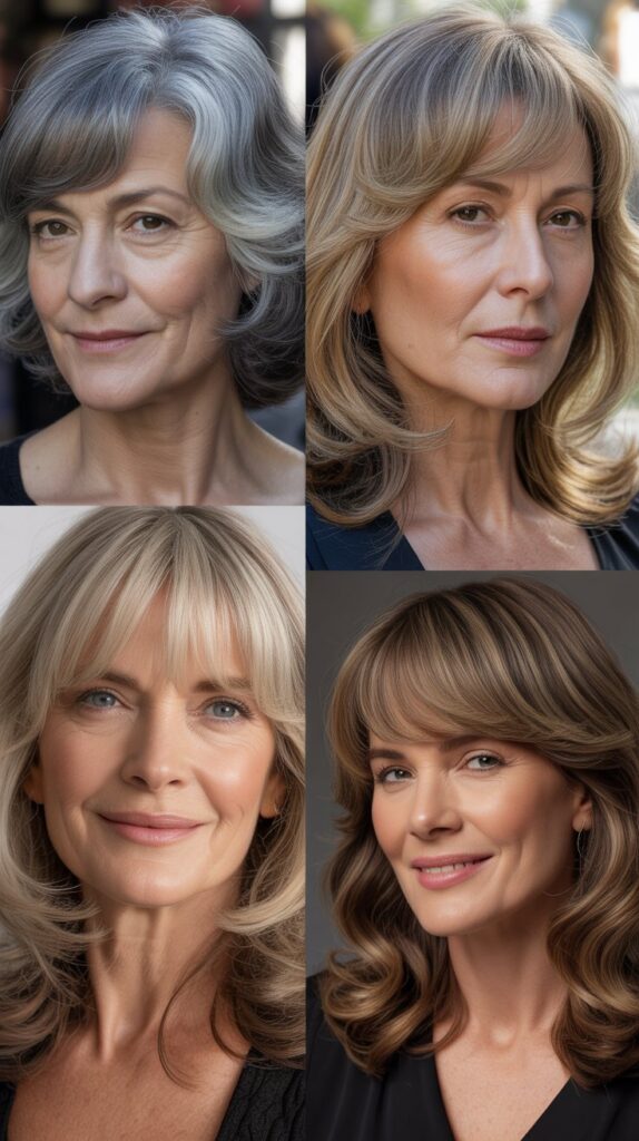 37 Wispy Bangs for Women Over 50 That Instantly Soften the Face 8 Long Wispy Bangs