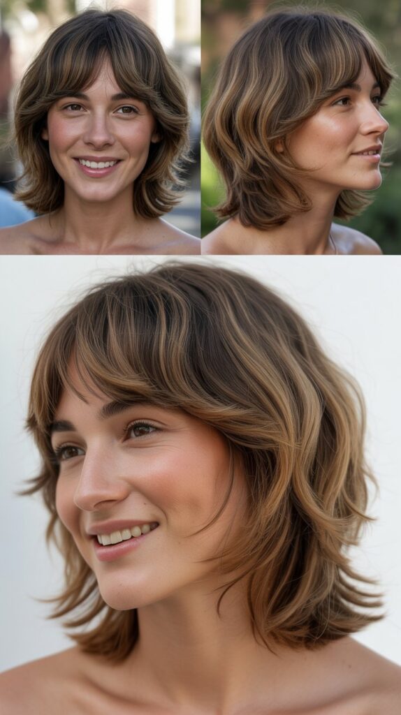 Medium Shag with Graduated Bangs