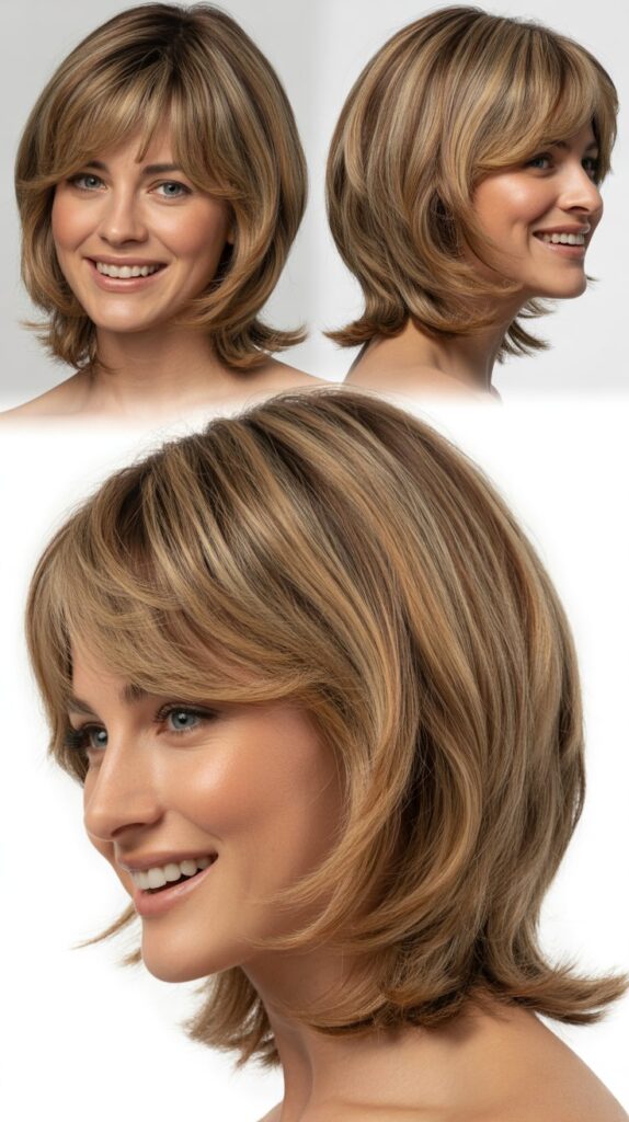 Long Bangs with Face-Framing Layers