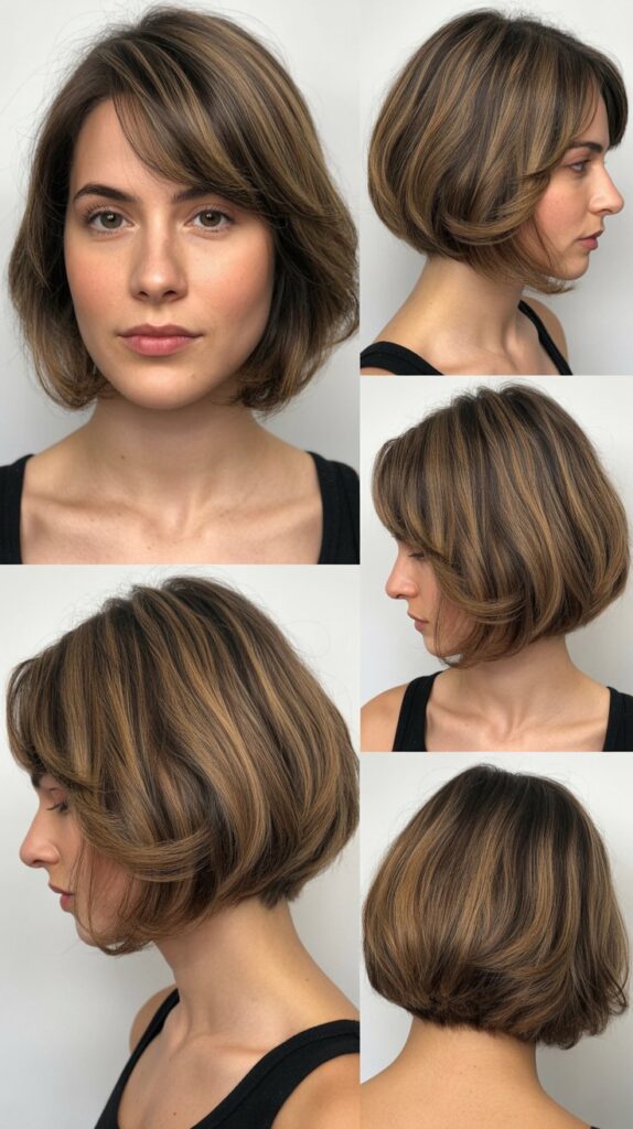 34 Gorgeous Medium-Length Hair With Bangs Ideas for a Modern Update 12 Layered Bob with Long Side Bangs