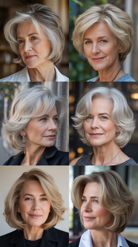 30 Easy-Care Haircuts for Women Over 50 That Still Look Chic 17 The Voluminous Crown Cut
