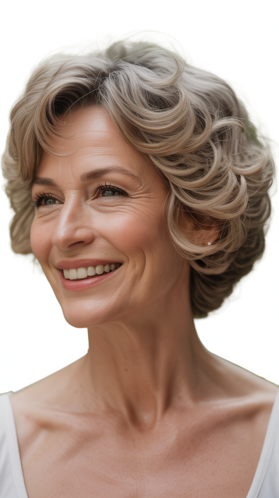  Curly Bob with Crown Volume