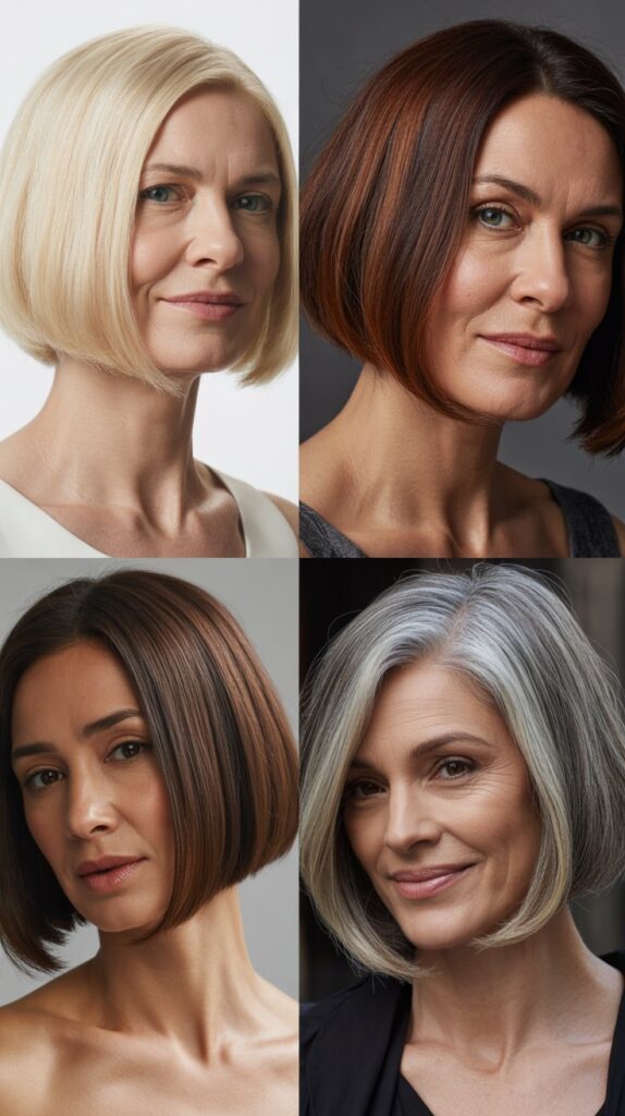 30 Easy-Care Haircuts for Women Over 50 That Still Look Chic 6 The Blunt Cut Bob