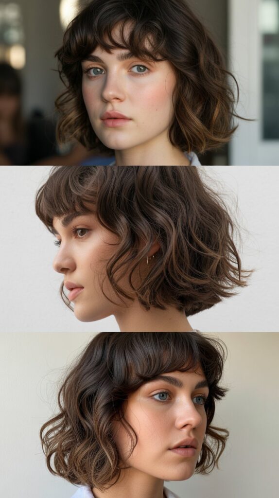 Baby Bangs with Wavy Lob