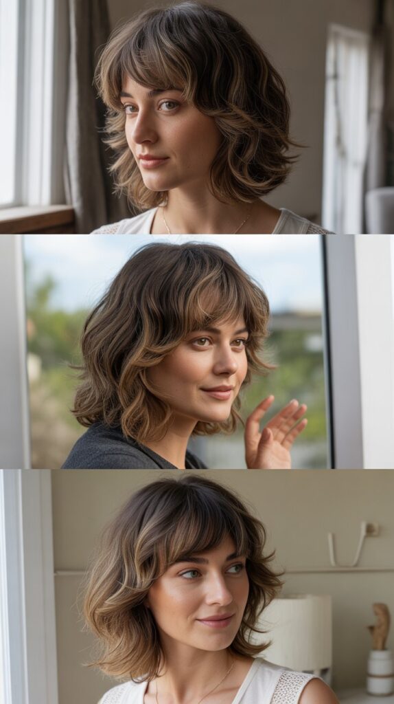 Shoulder-Length Cut with Textured Fringe