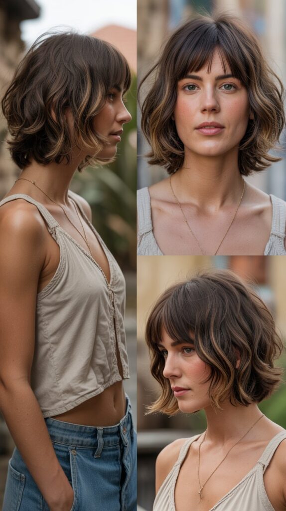 Medium Shag with Center-Parted Fringe