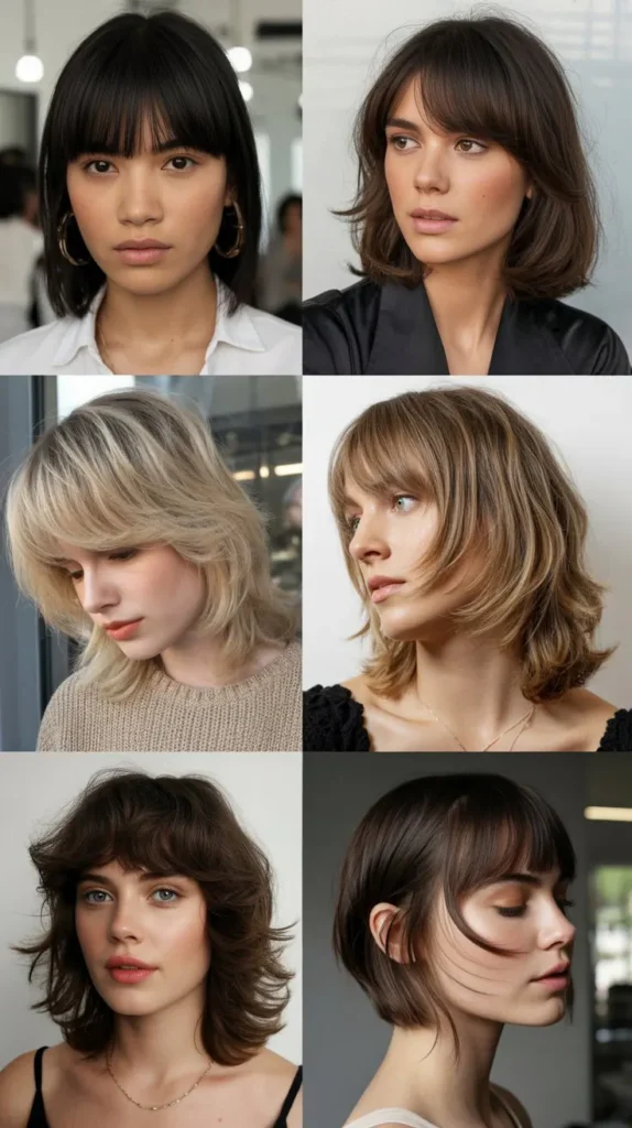 42 Medium Haircuts With Bangs for Thin Hair That Add Volume