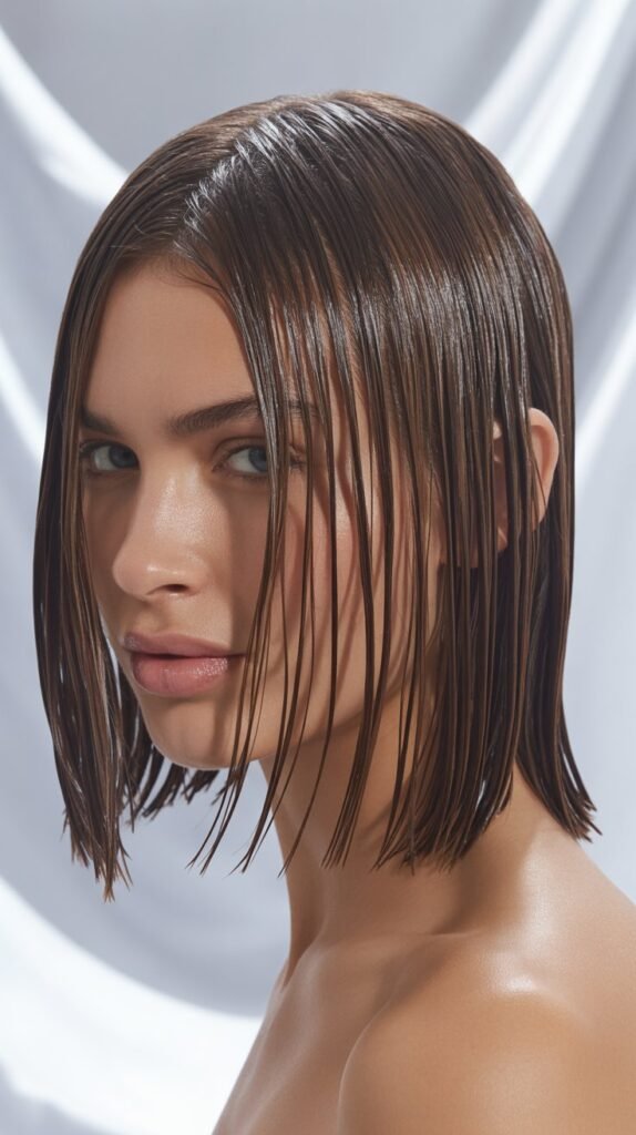 Long Bob with Wet Look