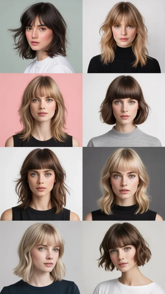 56 Medium-Length Haircuts with Layers and Bangs for a Modern Look