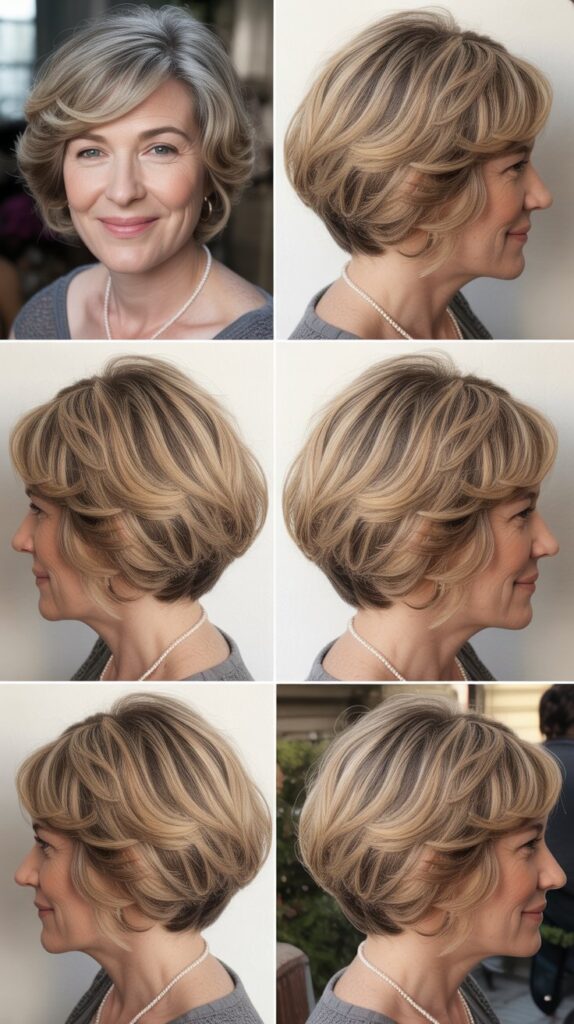 37 Fresh Short Bob Ideas for Women 50+ with Delicate Hair 35 Bob with Babylights Throughout