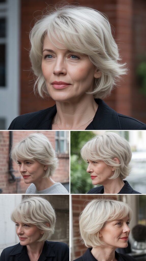 37 Fresh Short Bob Ideas for Women 50+ with Delicate Hair 31 Platinum Blonde Bob for Delicate Hair