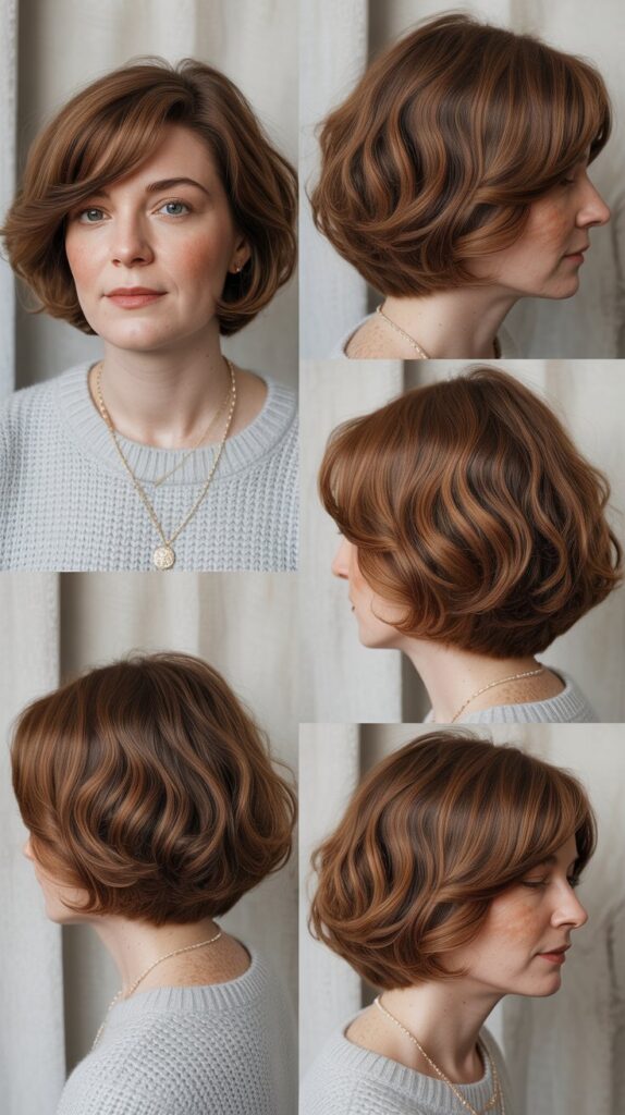 37 Fresh Short Bob Ideas for Women 50+ with Delicate Hair 5 Rounded Bob with Curved Under Ends