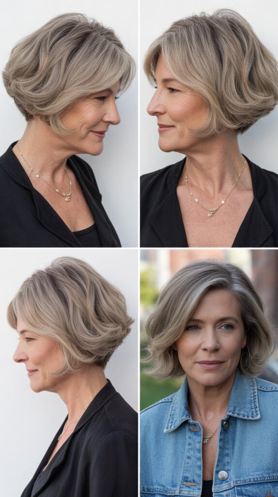 37 Fresh Short Bob Ideas for Women 50+ with Delicate Hair 29 Textured Bob with Sea Salt Finish