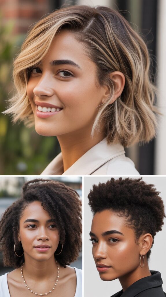 Wheat Blonde Collarbone Cut with Feathered Side Fringe