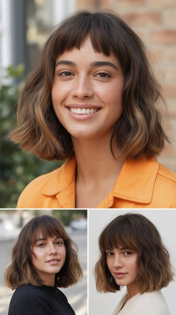 Long Bob with Pieced-Out Bangs