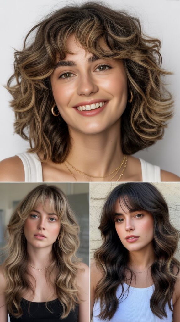 19. Voluminous Layers With Curtain Bangs And Face-Framing Pieces