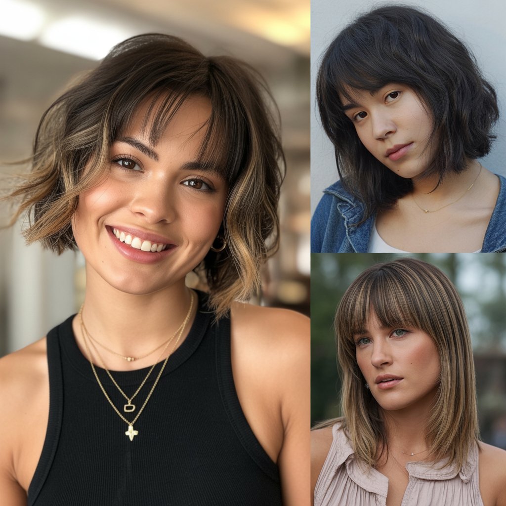 Angled Lob with Asymmetrical Bangs for Modern Edge