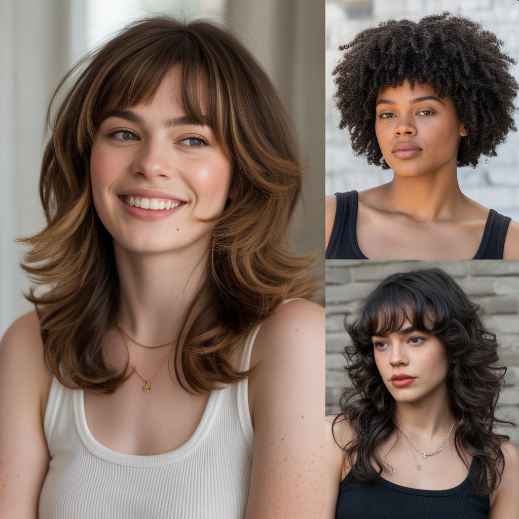 Bouncy Layers with Arched Bangs for Volume Seekers