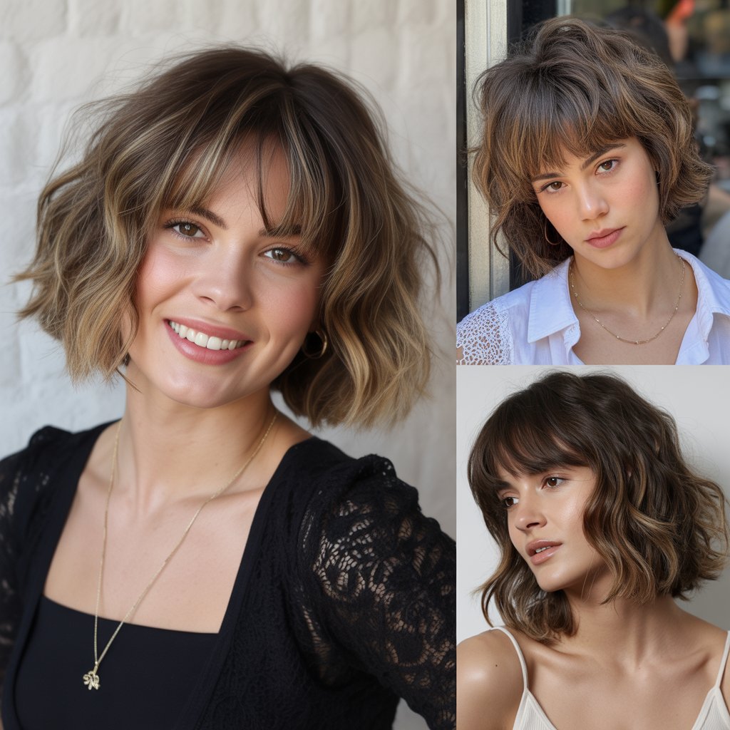 Choppy Bob with Heavy Bangs for Thick Hair