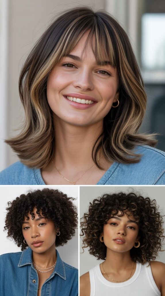 Customized Layers With Curtain Bangs Tailored To Your Face Shape