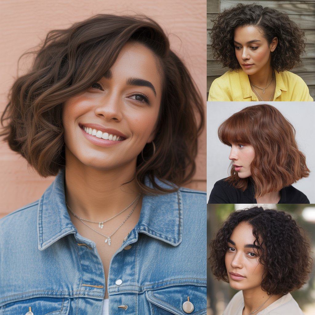 Deep Side Part Lob with Long Side Bangs