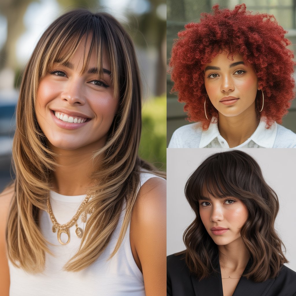 Dimensional Layers with Money Piece Bangs for High-Impact Color