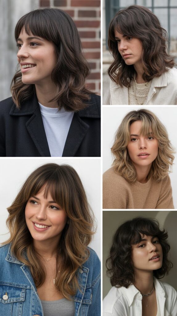 Face-Framing Layers with Curtain Bangs