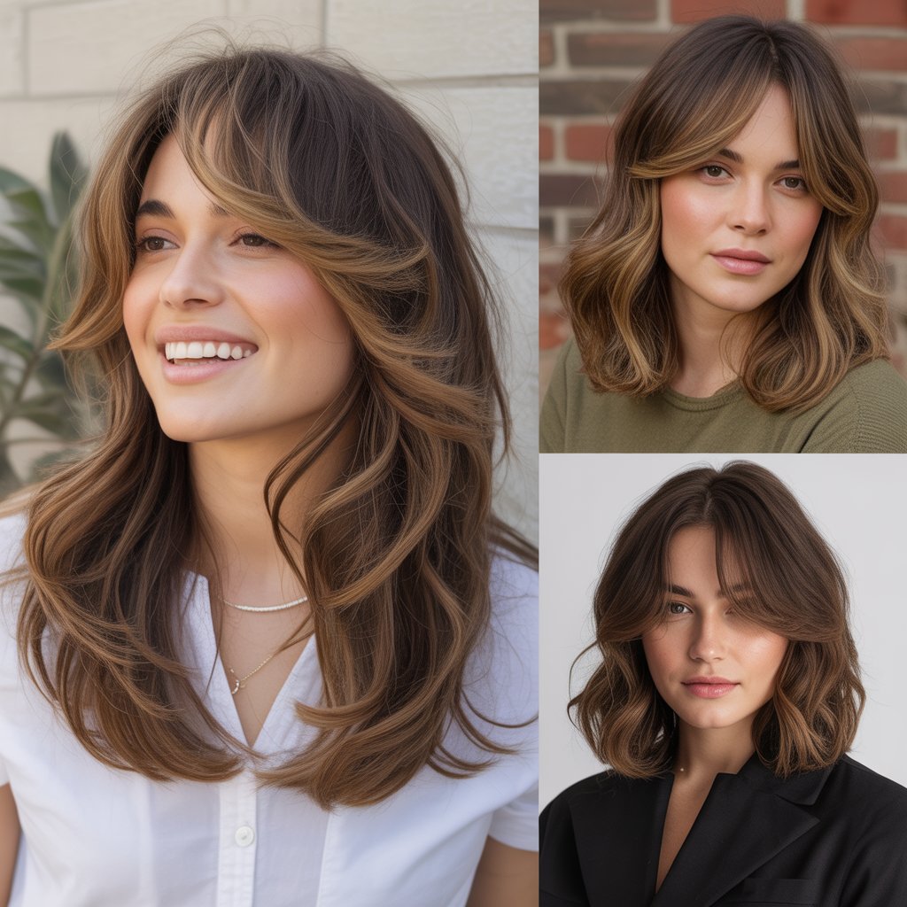 Flowing Layers with Wispy Side Bangs for Natural Beauty