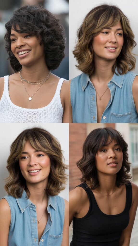 Graduated Layers with Side-Swept Bangs