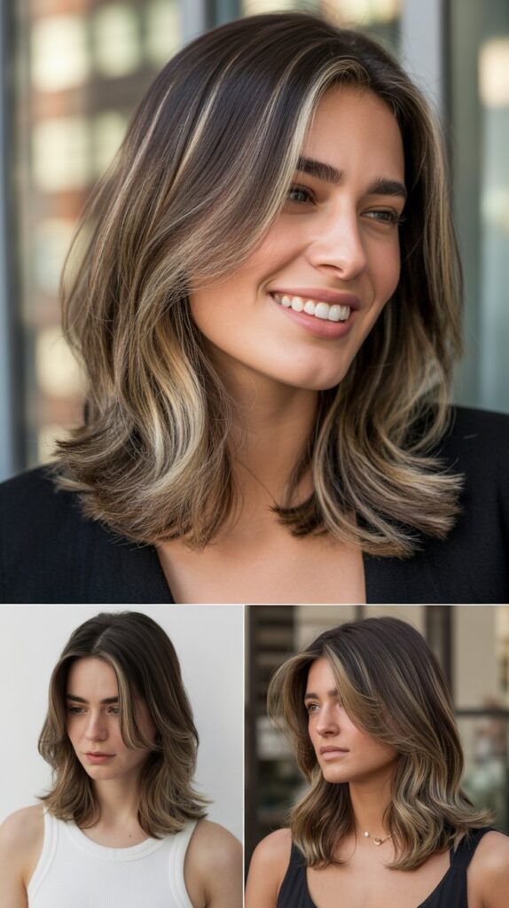 Layered Hair with Brunette Balayage
