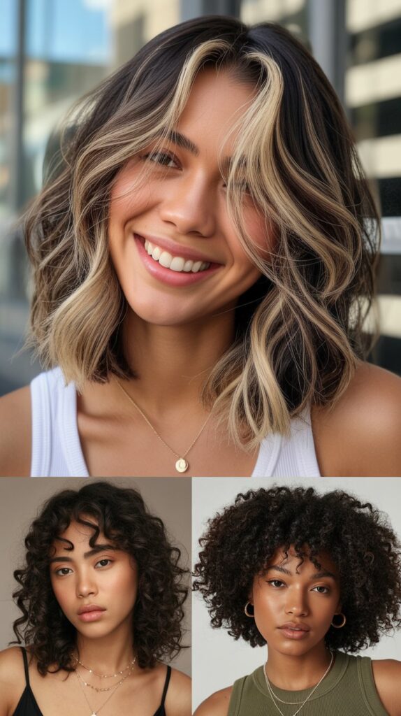 Layered Lob with Face-Framing Money Pieces