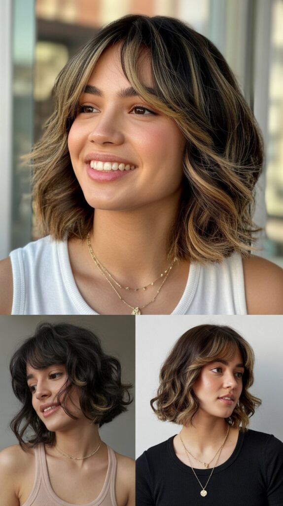Layered Lob with Peekaboo Bangs