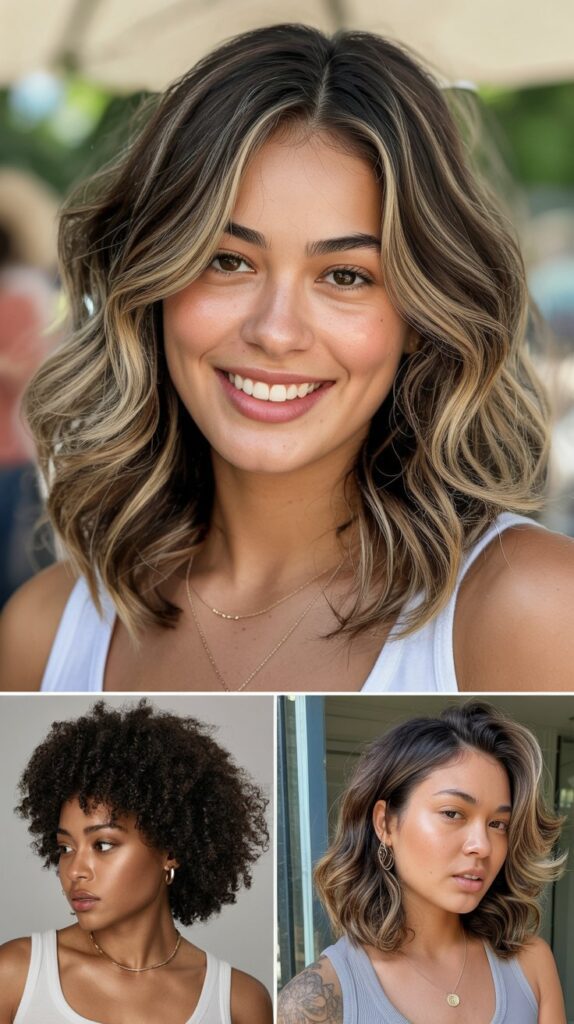 Money Piece Highlights With Face-Framing Layers