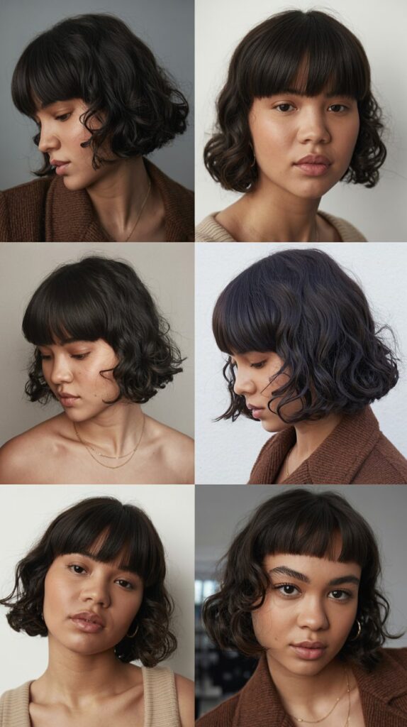 30 Stunning Medium Haircuts With Bangs for Thin Hair That Add Fullness 28 Precision Bob with Straight Micro Bangs