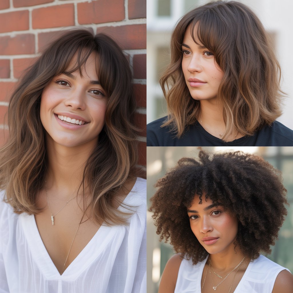  Relaxed Layers with Grown-Out Bangs for Transitional Style