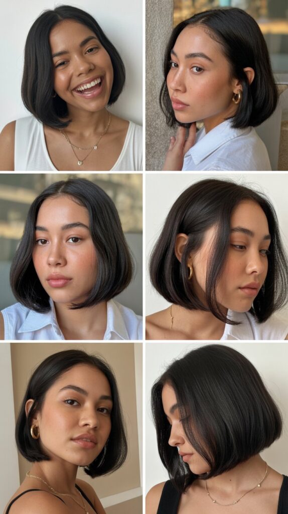 Sleek Long Bob with Deep Side Part