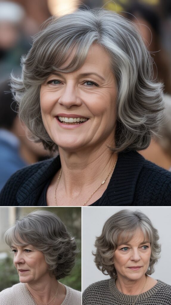 30 Youthful Medium-Length Hairstyles for Women Over 70 You'll Want to Copy 1 The Classic Shoulder-Length Layered Cut