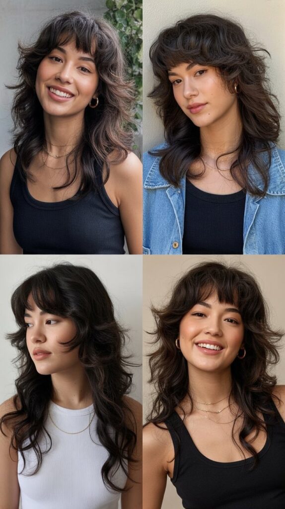 U-Shape Layers With Full Curtain Bangs