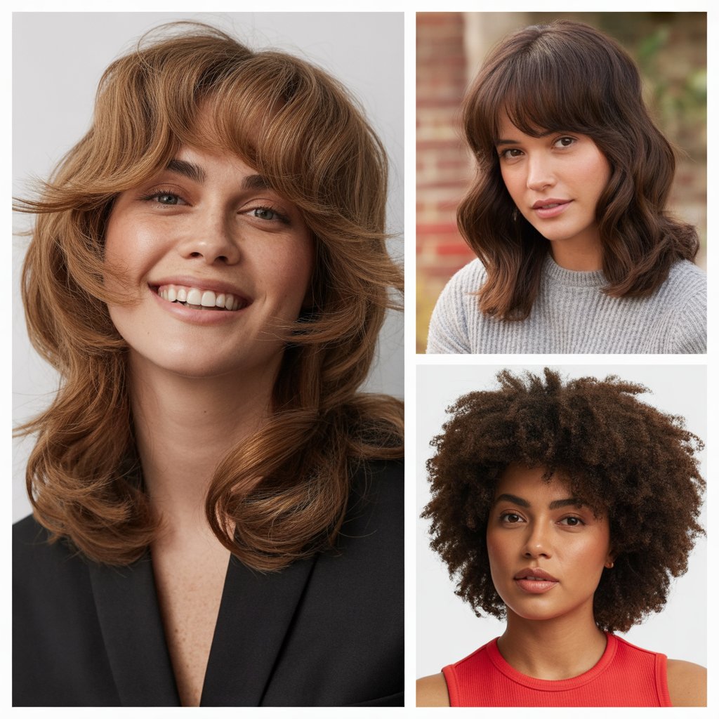  Voluminous Layers with Feathered Bangs for Fine Hair