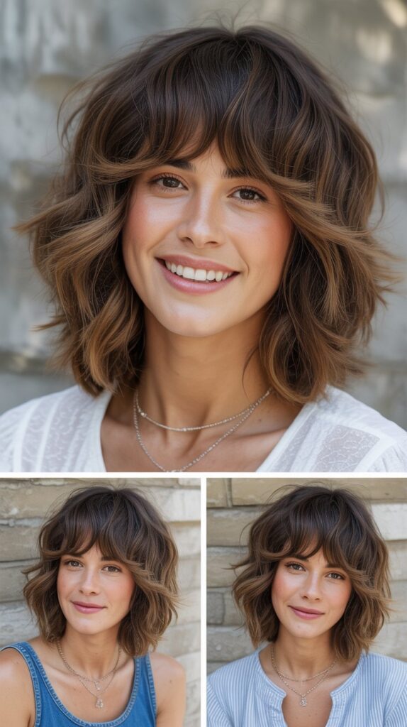 Shaggy Midi with Graduated Layers and Fringe