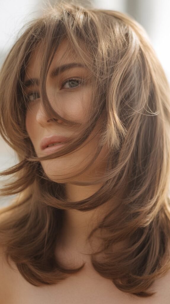 Sleek Layers with Blunt-Cut Bangs for Polished Precision