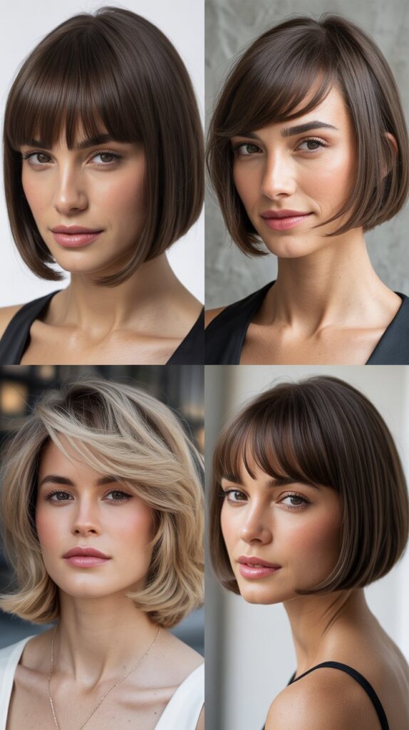 Chic Bob With Long Fashionable Bangs