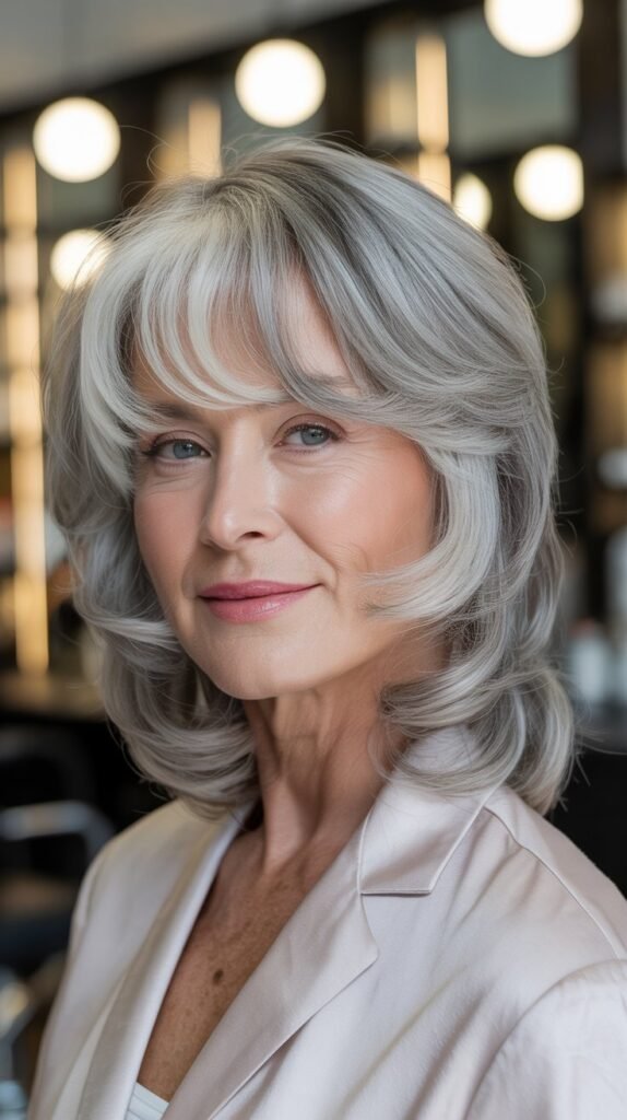 Medium-Length Hair with Curtain Bangs