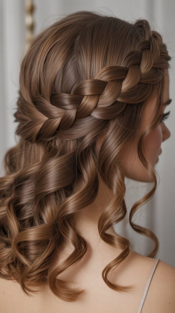 Crown Braid with Loose Curls