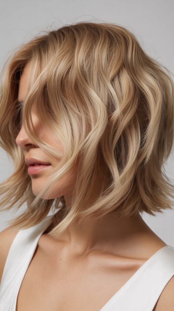  Tousled Lob with Piecey Texture