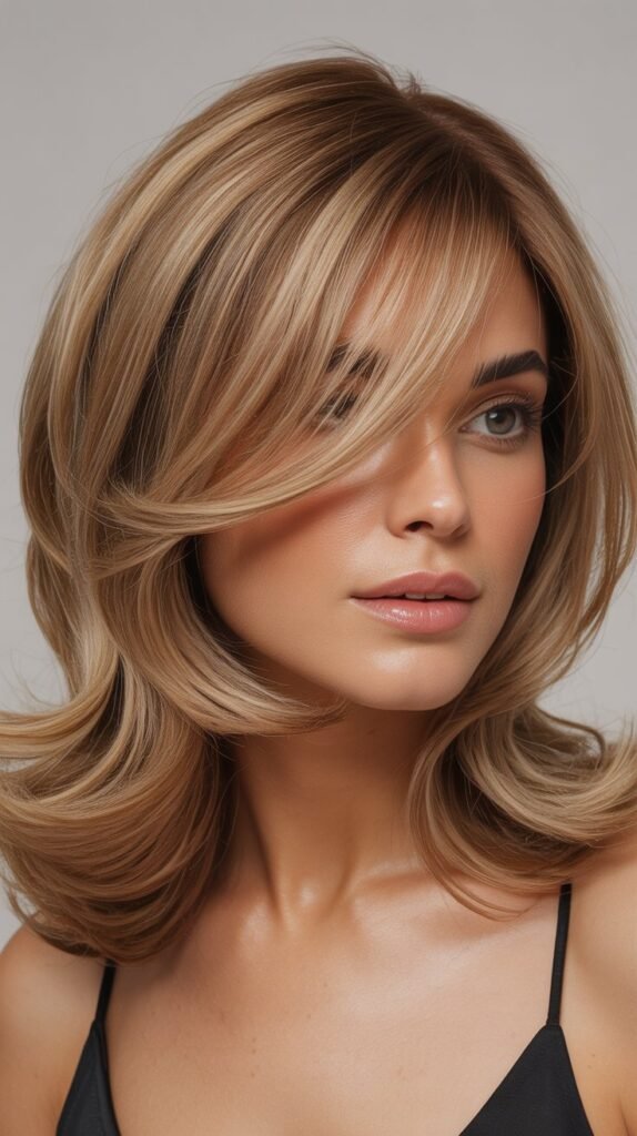 28 Gorgeous Medium Length Hairstyles with Bangs and Layers to Try Now